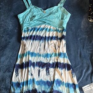 Blue and White Tie-Dye Dress